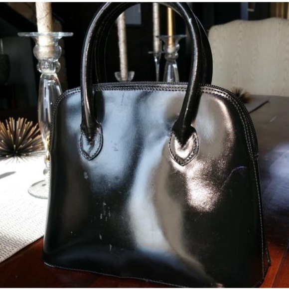 Vintage Cristian Black Italian Leather Satchel - Picture 5 of 5